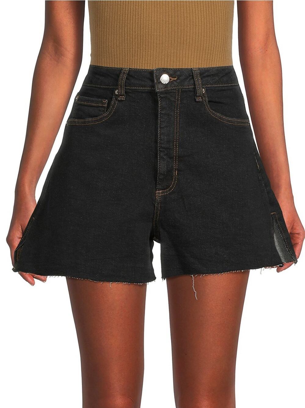 WeWoreWhat High Rise Bahbah Black Boyfriend Shorts Size 24